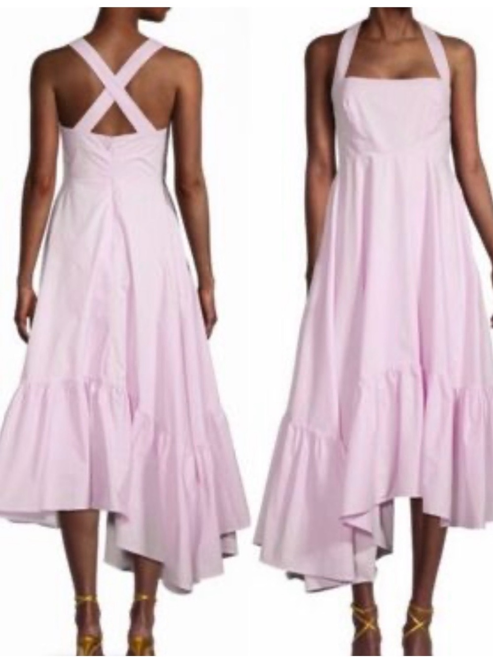 Bardot Lilac High-Low Halter Midi Dress